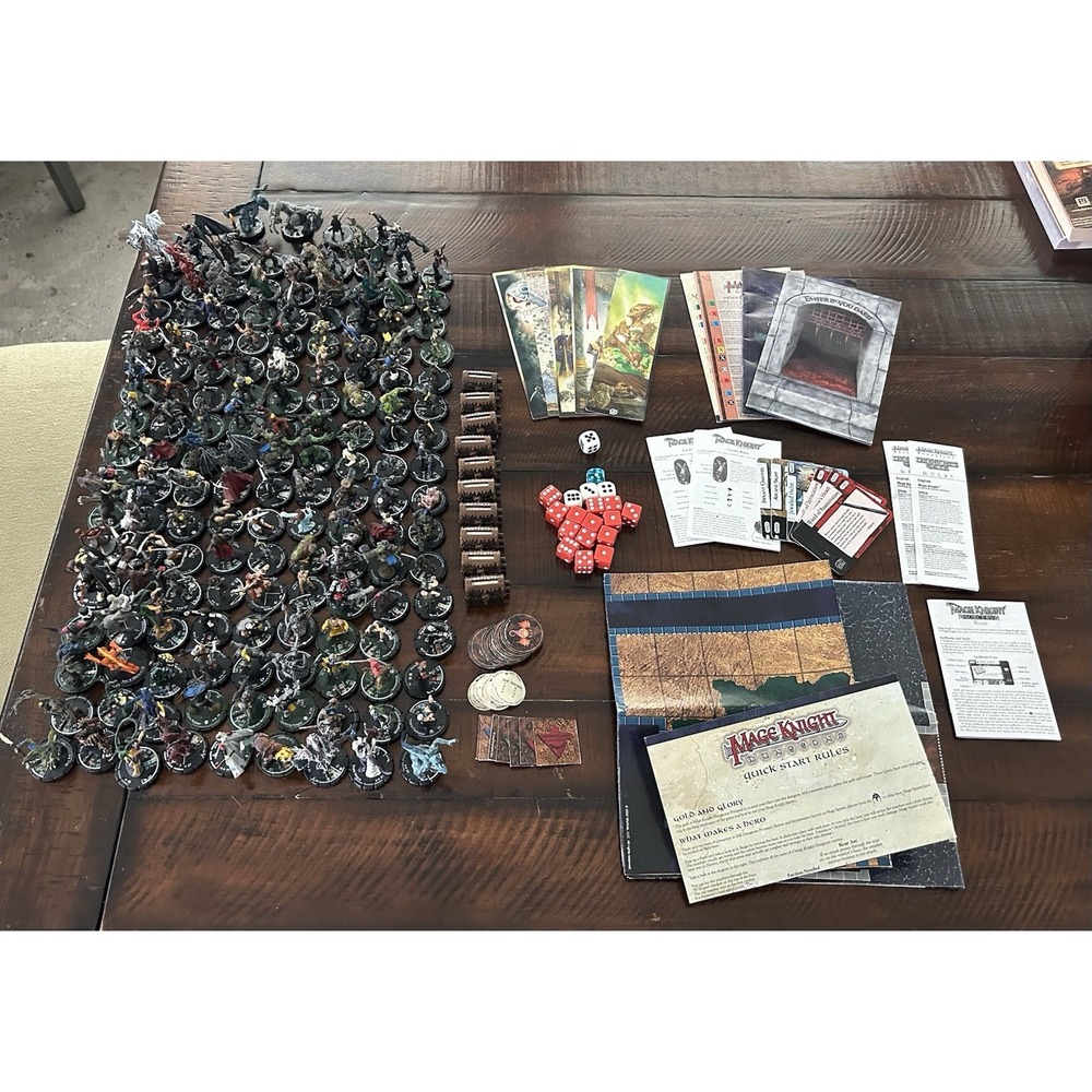 Mage Knight Lot Figures Instructions and Accessories WizKids